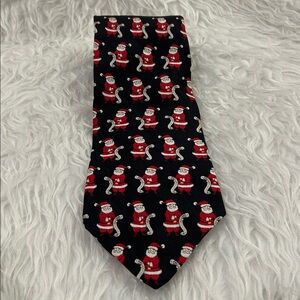 Christmas Santa Claus Silk Necktie He’s Making A List Holiday Spirit Claybrooke